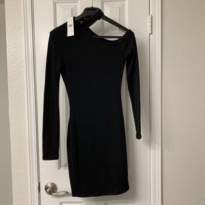 Black long sleeve mini w/ dress cut-out neckline